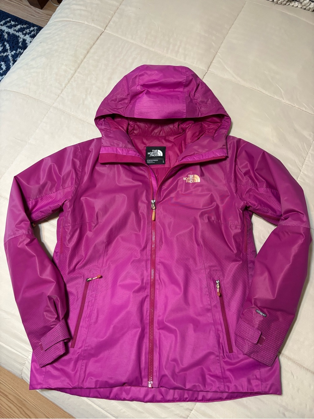 The North Face Women's Magenta Hooded Waterproof Jacket